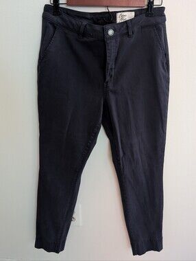 Women's Navy Ankle Cropped Chino Pants